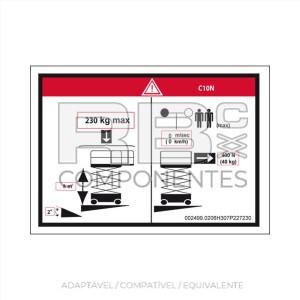 ADESIVO ALTURA DO PISO + CARGA COMP 10 N