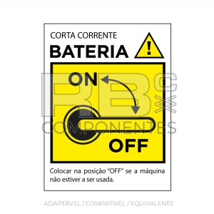 ADESIVO DESLIGADOR DE BATERIA PORTUGUES