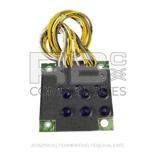 PLACA DE 6 BOTÕES E 4 LED (RESINA)