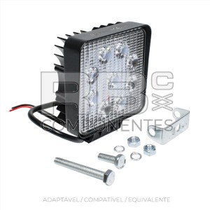 FAROL QUADRADO 9 LED-27W 10V-80V
