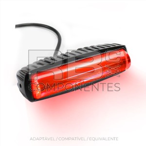 INDICADOR LADO BRILHANTE VERMELHO 6x3W LED 10-80V