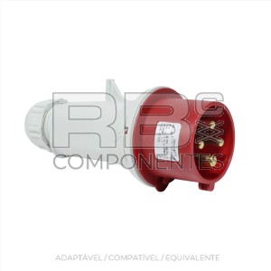 PLUG M/TRÊS FASES 3+T 16 AMP VERMELHO