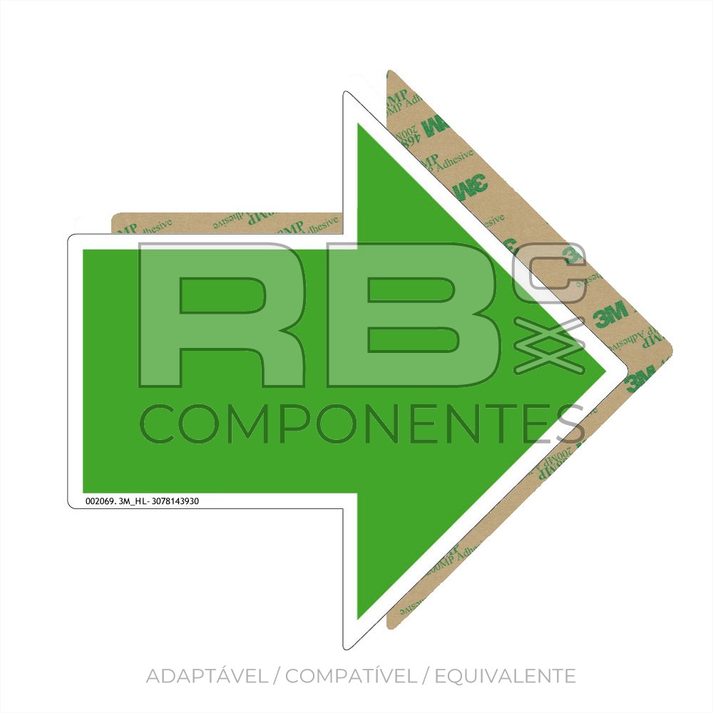 ADESIVO  SENTIDO TRAÇÃO SETA VERDE BIG 3M