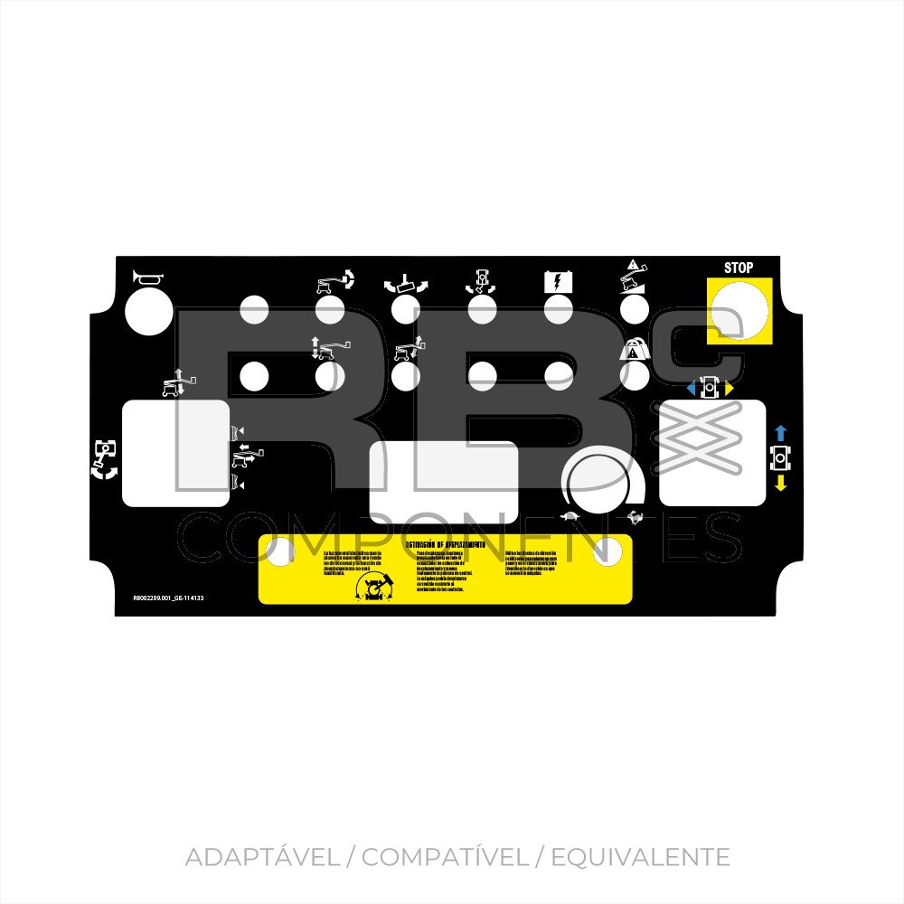 AUTOCOLANTE CAIXA DE CONTROLO ESPANHOL AD/CO/EQ GE