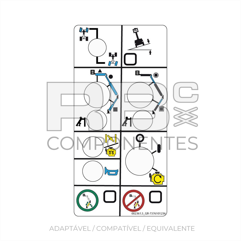 ADESIVO FUNCAO CUAD SUP PAINEL INDICADOR GRV-A125J