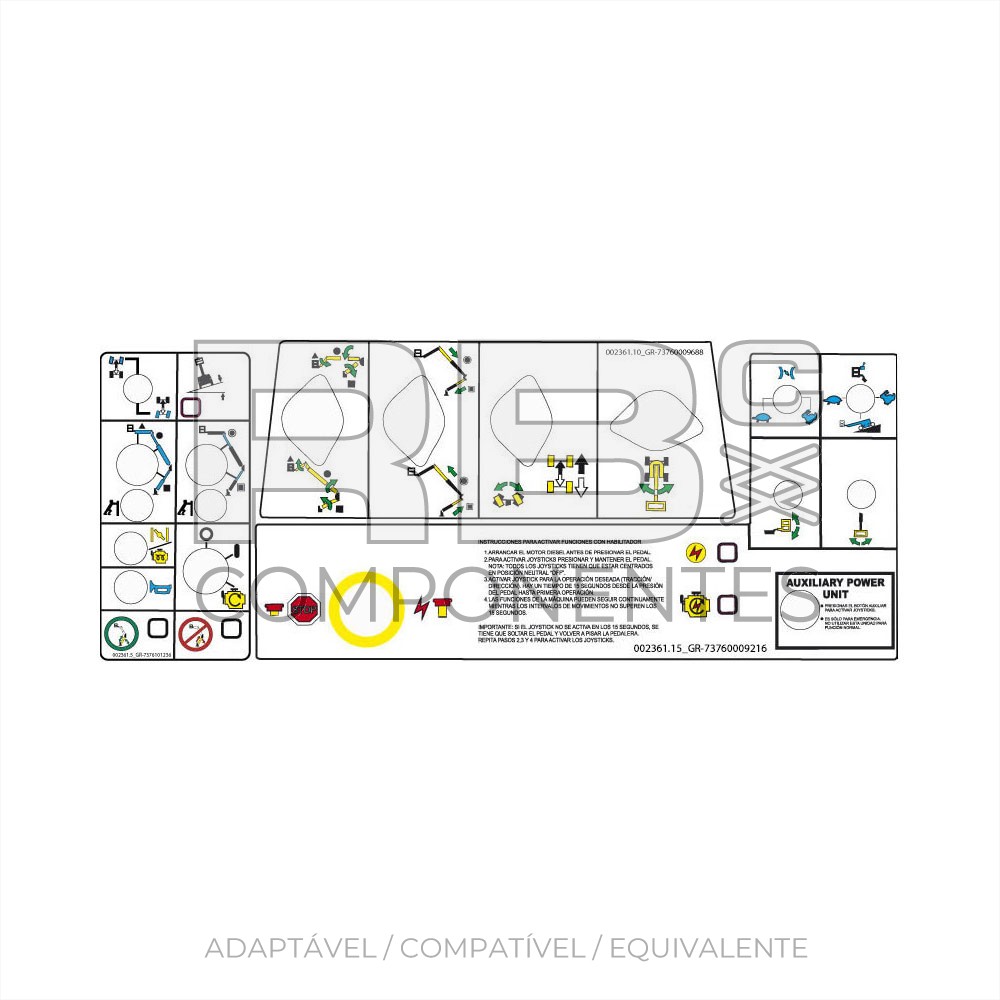 KIT COMPLETO ADESIVO FUNCAO GRV-A125J