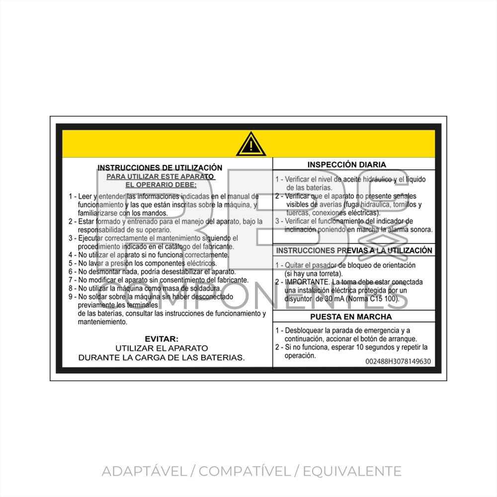 ADESIVO ADAPTAVEL REF HL  3078149630-ESP