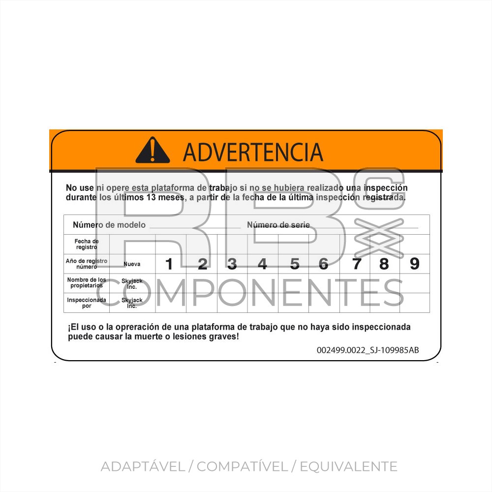 ADESIVO AD/CO/EQ SJ 109985AB