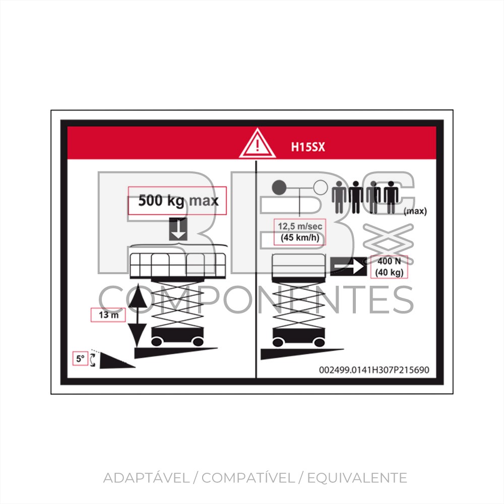 ADESIVO ALTURA DO PISO + CARGA HL15 SX