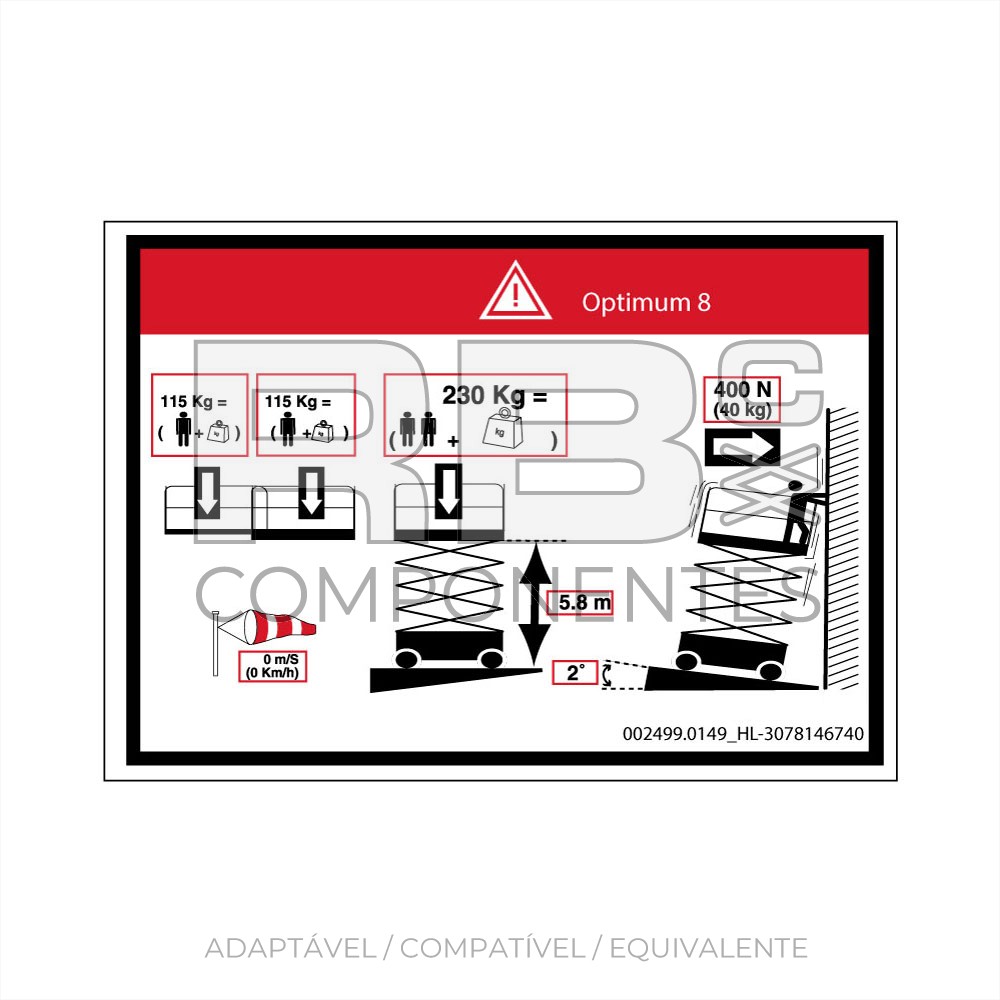 ADESIVO ALTURA DO PISO + CARGA OPT 8