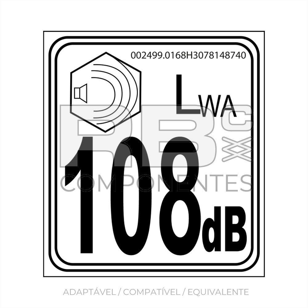 ADESIVO POTÊNCIA ACÚSTICA 108dB