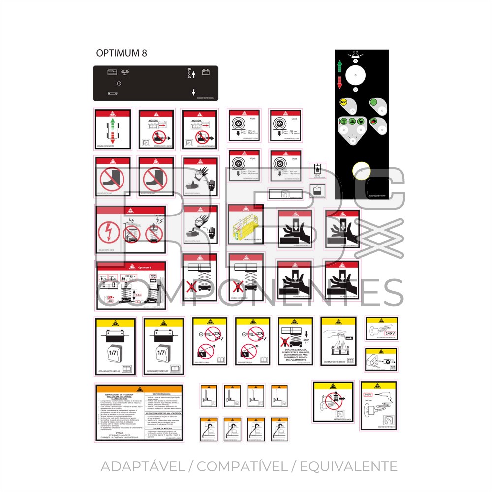 KIT ADH ADVERT+PELIGRO+FUNCION HL-OP8