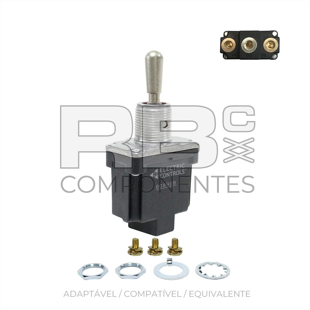 SWITCHES 3 POSIÇÕES DE RETORNO CENTRAL (3F) PARAFUSOS