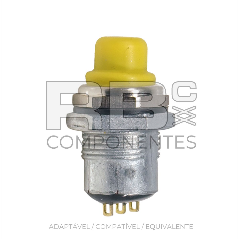 PULSADOR DOBLE CONTACTO CON CAPUCHON AMARILLO