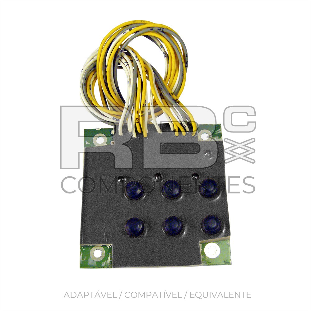 PLACA DE 6 BOTÕES E 4 LED (RESINA)