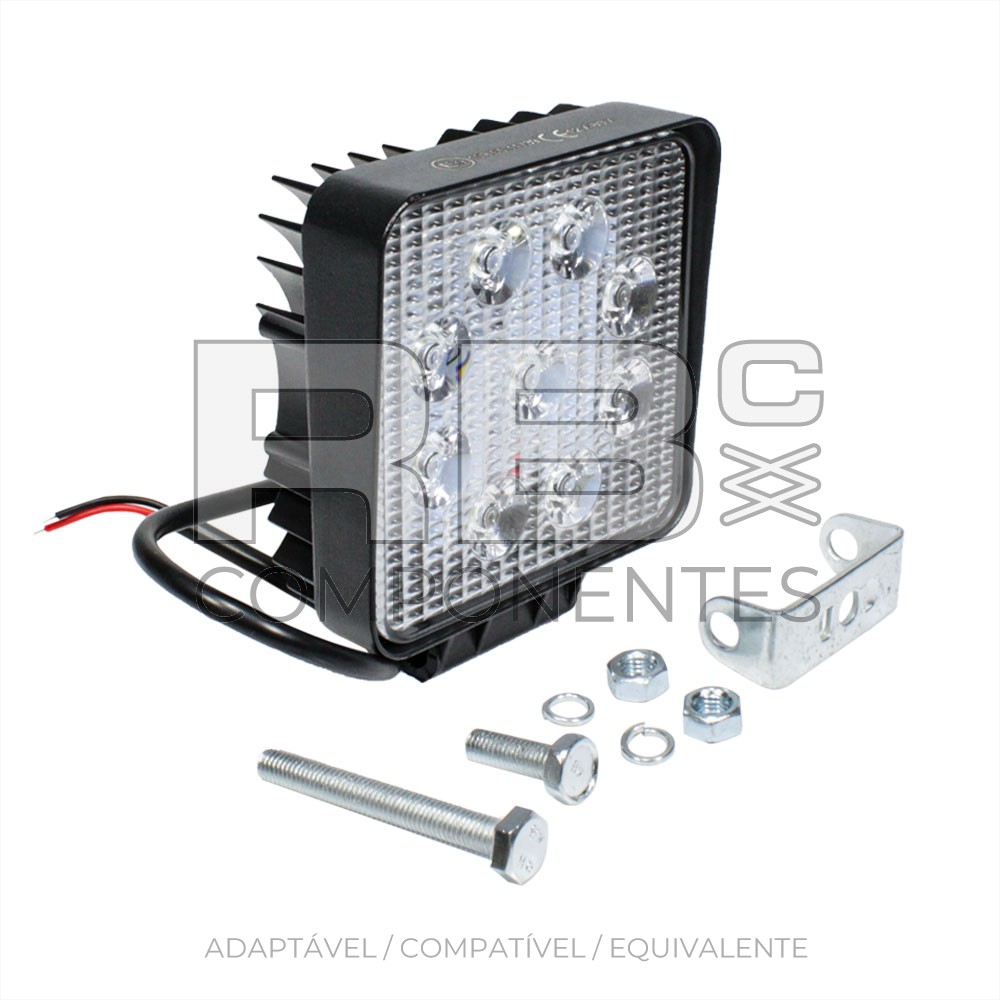 FAROL QUADRADO 9 LED-27W 10V-80V