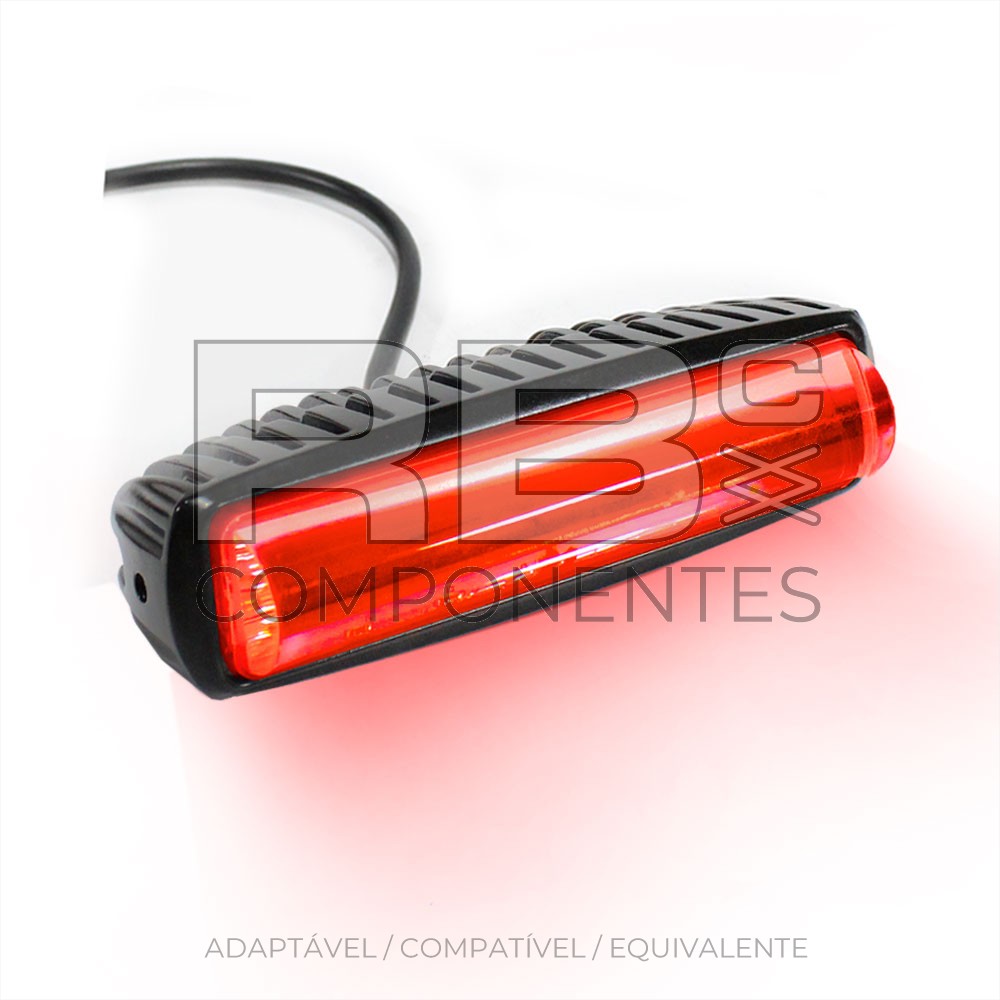 INDICADOR LADO BRILHANTE VERMELHO 6x3W LED 10-80V