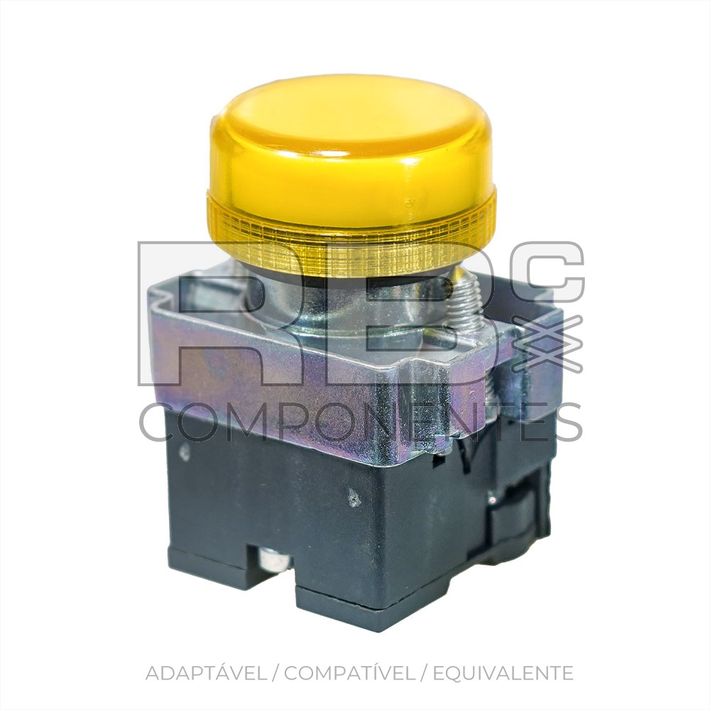 PILOTO AMARELO COM SUPORTE E CONTATOS PARA LÂMPADA