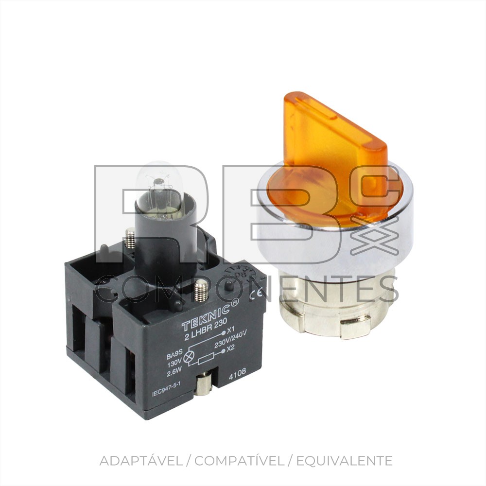 SELECTOR DE 2 POS. CON RETORNO ILUMINADO 230V 