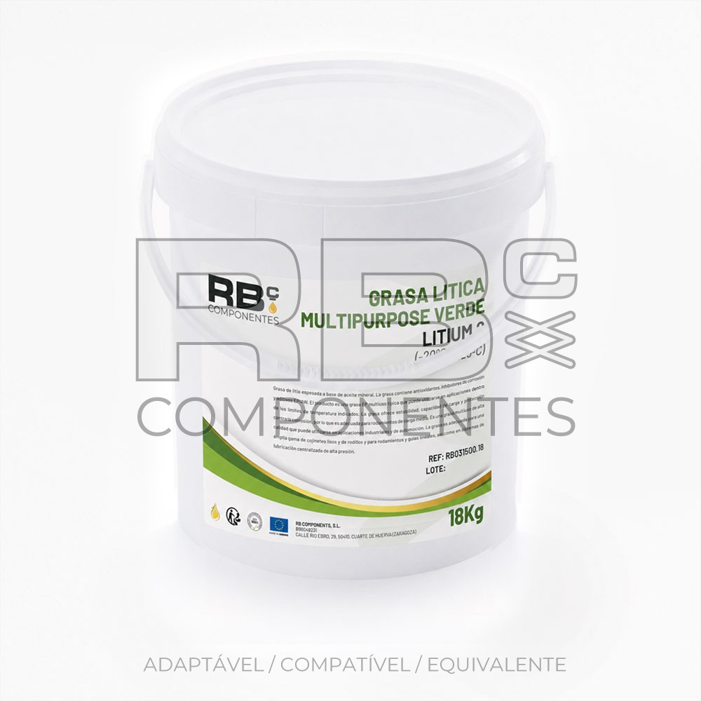 MASSA DE LÍTIO MULTIUSO VERDE 18KG-NLGI 2