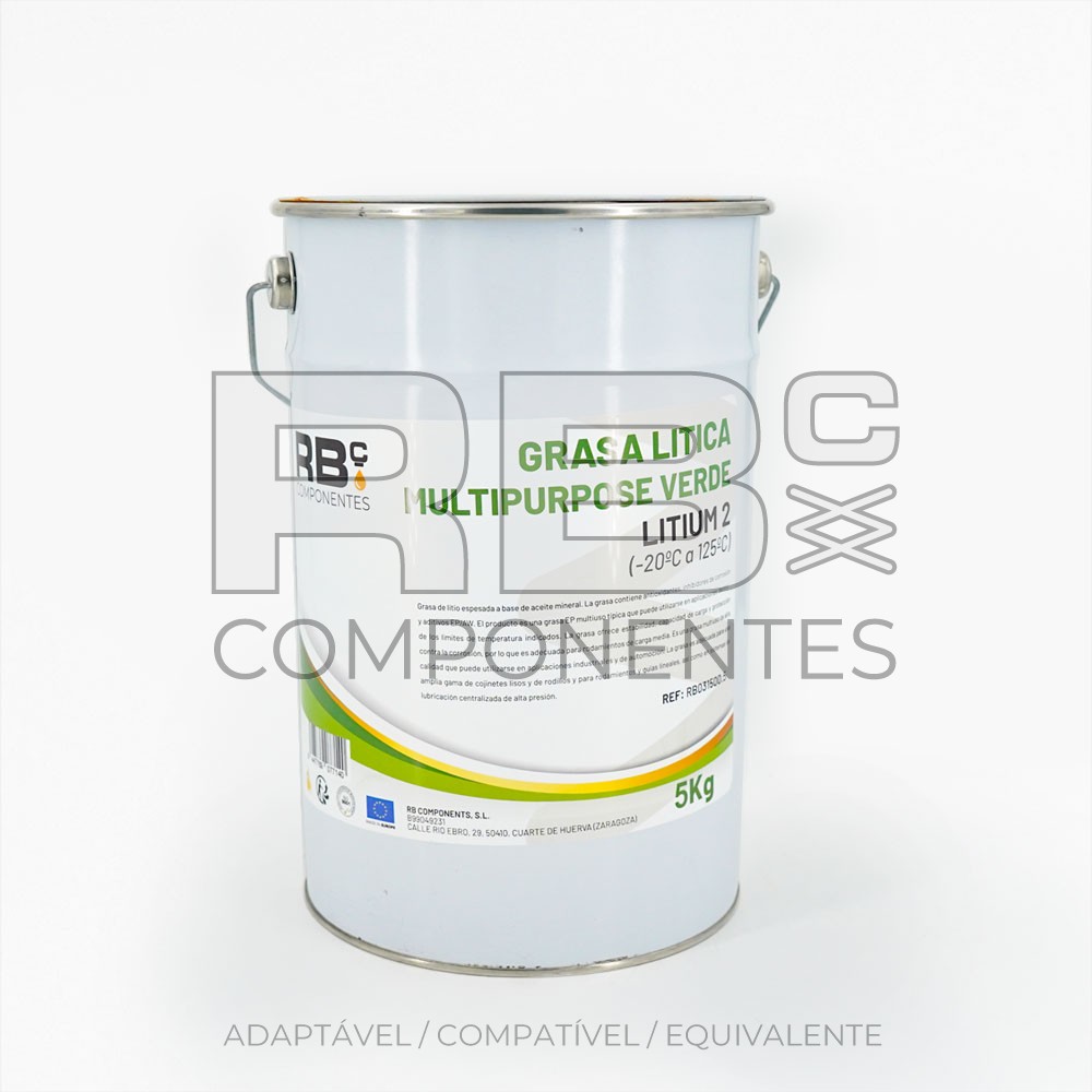 MASSA DE LÍTIO MULTIUSO VERDE 5KG-NLGI 2