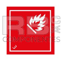 ADESIVO PERIGO LÍQUIDO INFLAMÁVEL 100X100MM