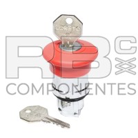 BOTÃO DE EMERGÊNCIA APERTA E GIRA C/CHAVE C/SUPORT