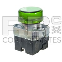 PILOTO VERDE COM SUPORTE E CONTATOS PARA LÂMPADA