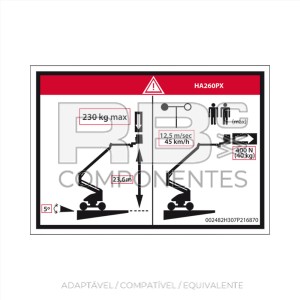 ADESIVO ADAPTAVEL PERIGO MÁX HL 260PX