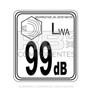 ADESIVO POTÊNCIA ACÚSTICA 99dB (90x100mm)