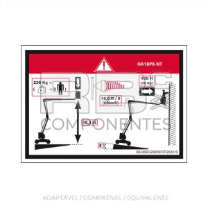ADESIVO ETIQUETA DE CARGA DO PISO ALTURA