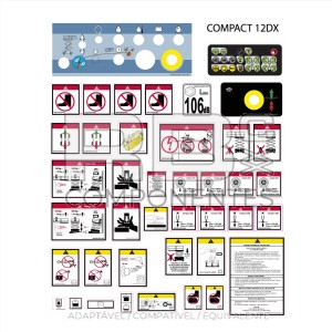KIT DE ADESIVOS DE AVISO E PERIGO CO 12 DX