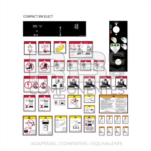 KIT DE ADESIVOS DE AVISO +PERIGO+FUNCAO HL C8W