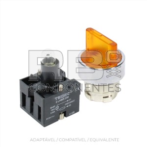 SELECTOR 2 POS.FIXAS AMBAR ILUMINADO CON RESISTENC